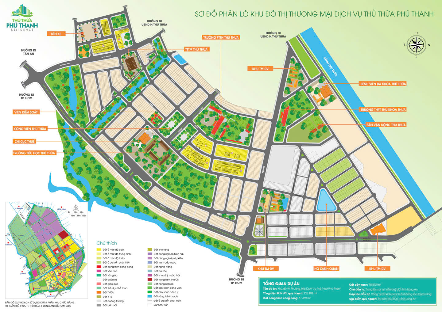 mặt bằng khu đô thị thủ thừa phú thanh residence