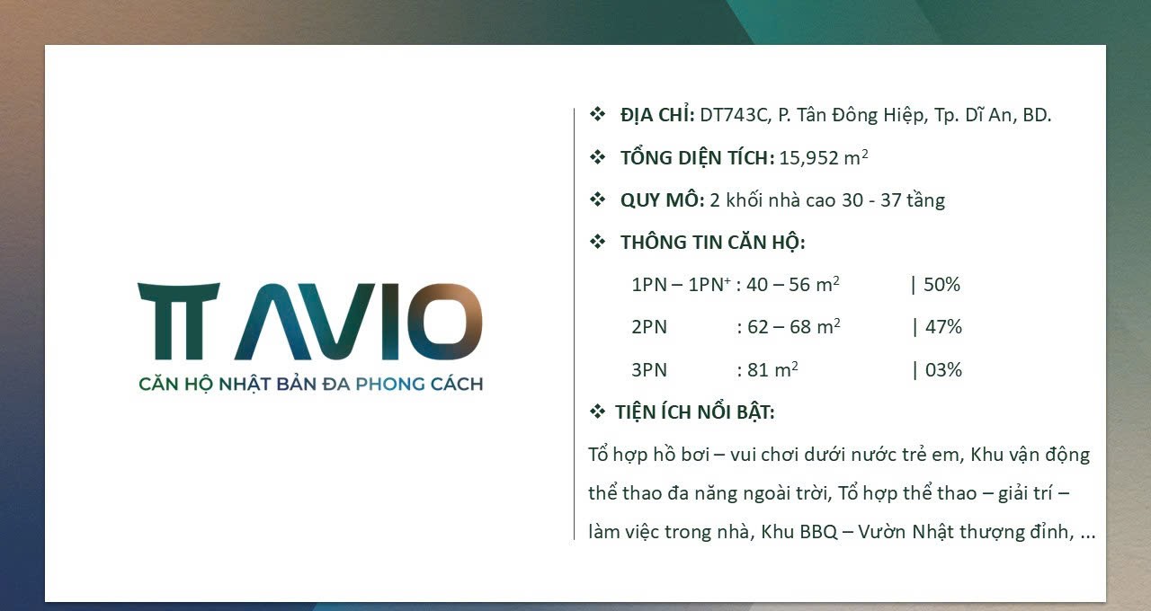 tổng quan dự án tt avio