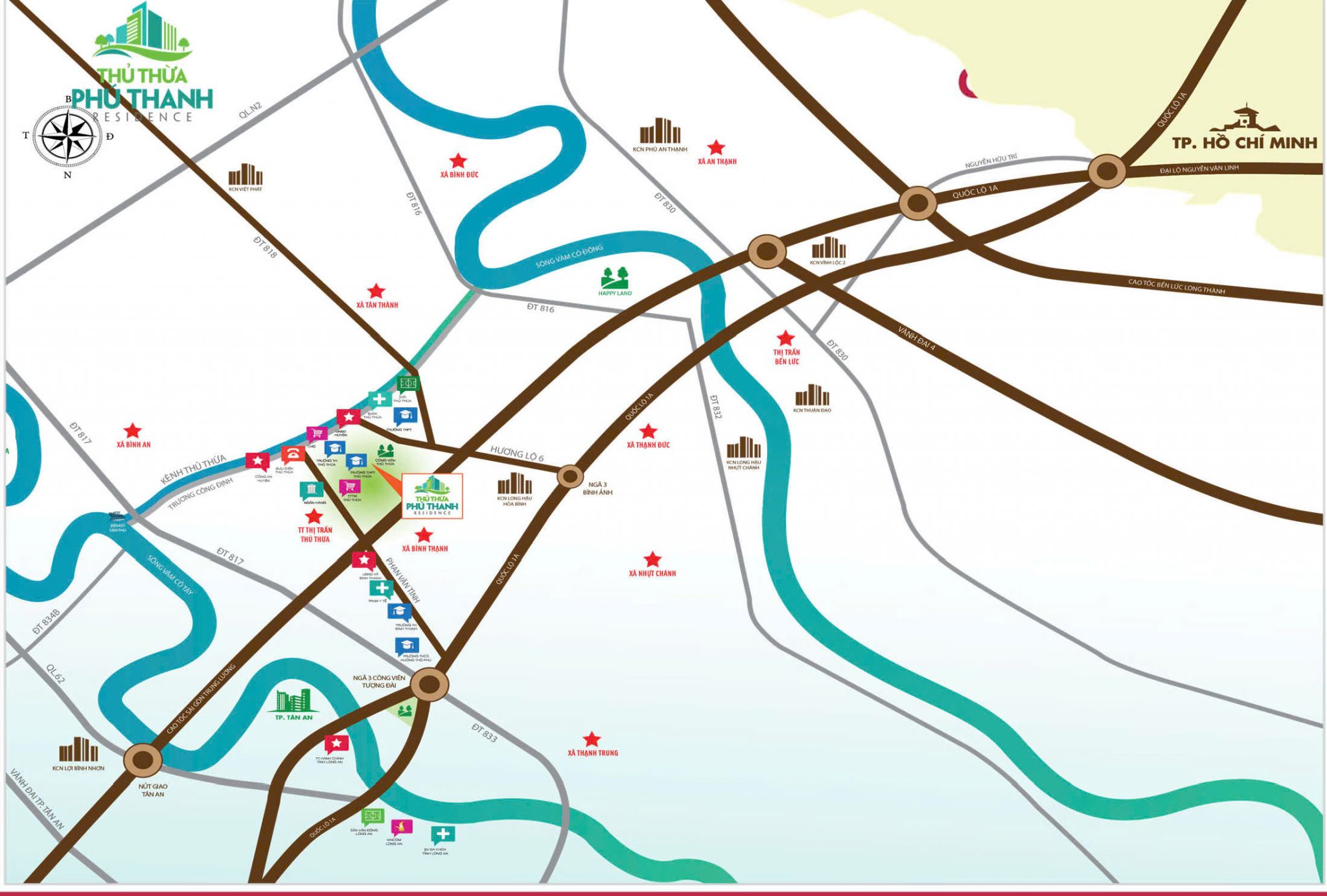 vị trí khu đô thị thủ thừa phú thanh residence